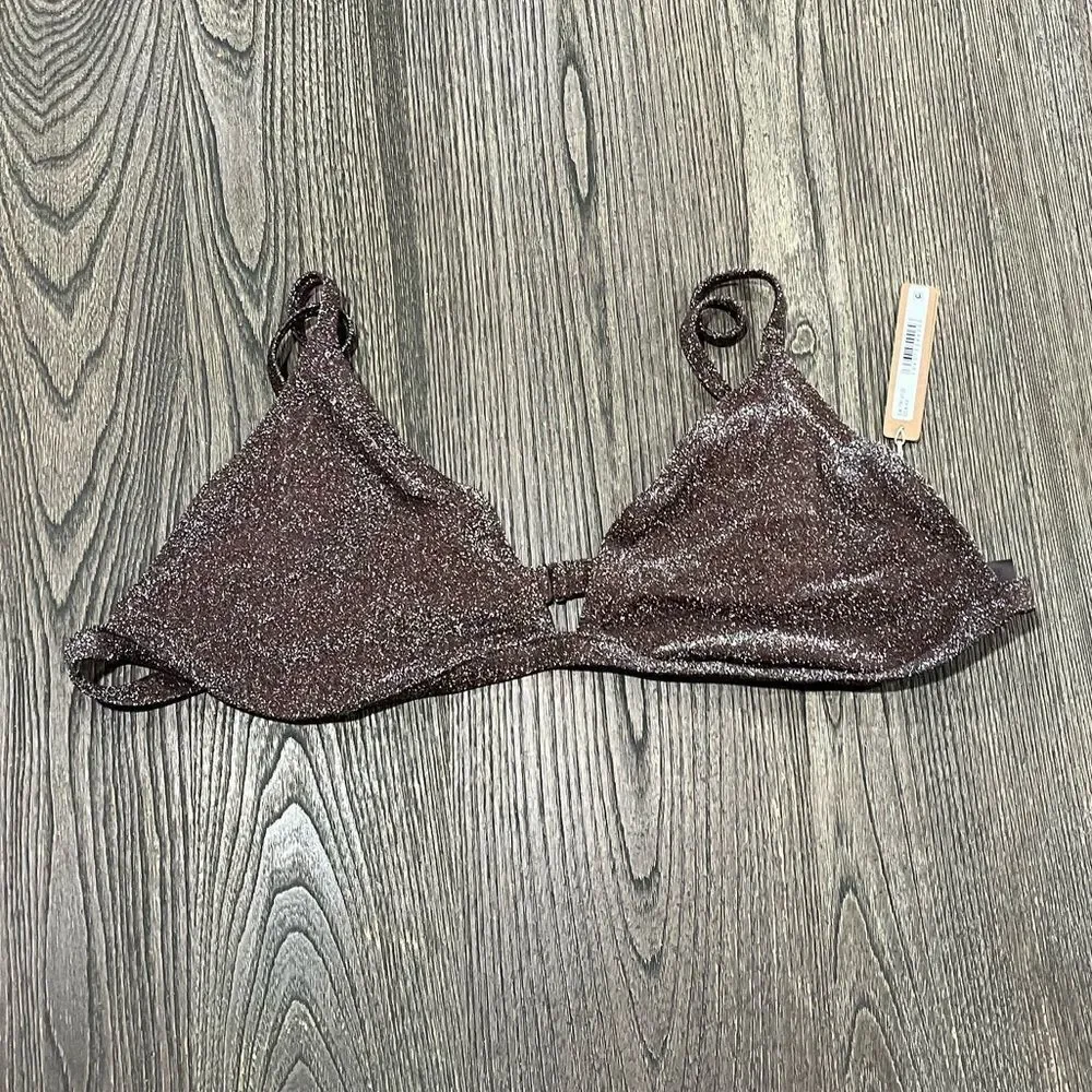 NWT Skims Gliter Triangle Bikini Top Adjustable Straps Lined Cocoa Size 4X
